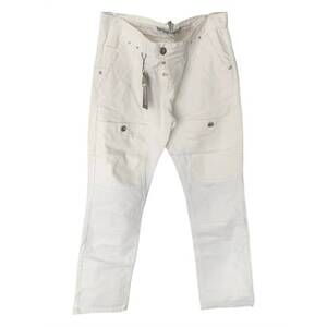 NEW RNT23 men's mid rise vintage denim jeans with hand embellished details in wh